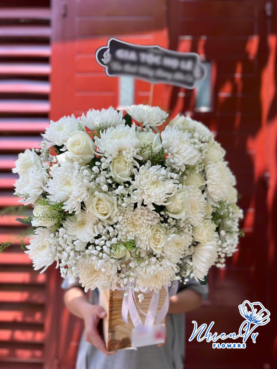 giỏ hoa viếng đẹp hcb007 hiến đại
