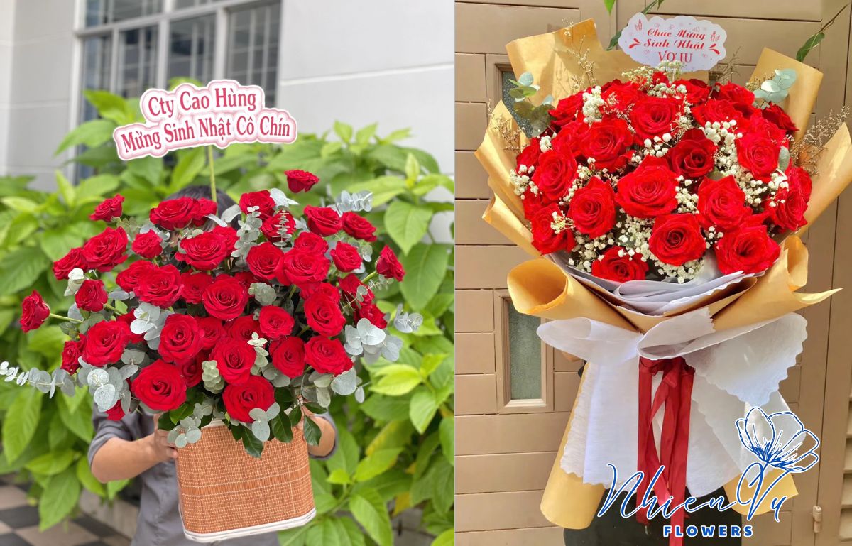 Lẵng hoa tươi tặng 20.11 thầy cô đẹp 