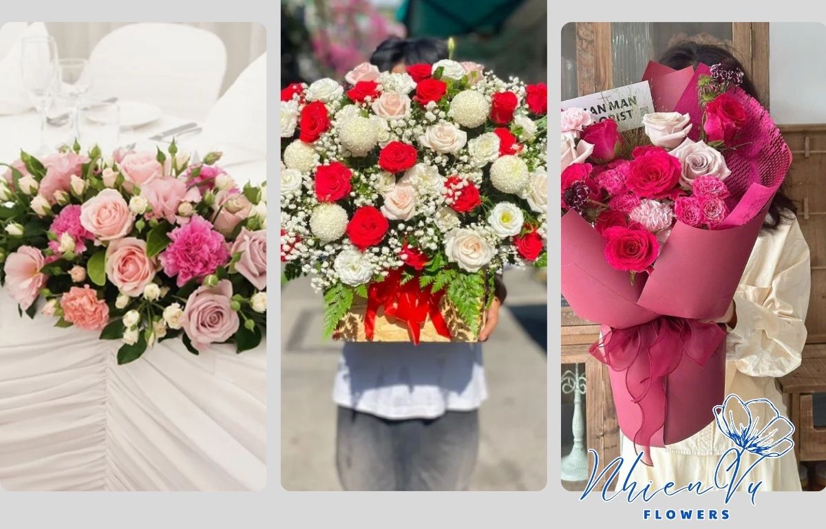 Hoa hội nghị đẹp và phù hợp Mẫu hoa hội nghị đẹp giá rẻ