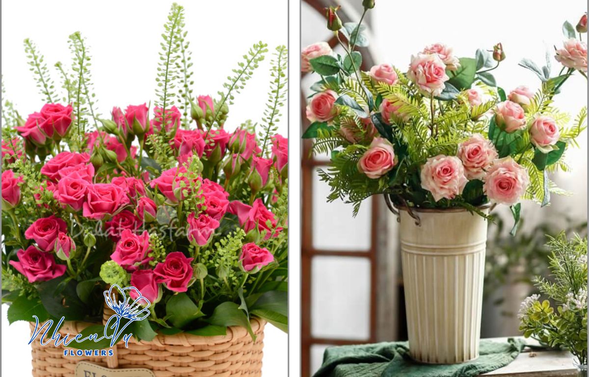 Giỏ hoa hồng tỉ muội sang trọng Giỏ hoa hồng tỉ muội dành tặng mọi khách hàng