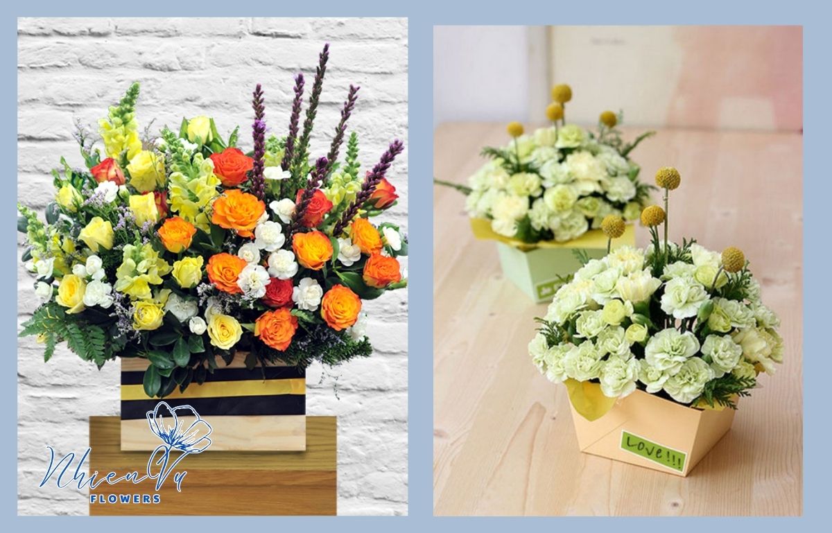Mẫu hoa cẩm chướng màu vàng luôn được lựa chọn nhiều Mẫu hoa cẩm chướng được yêu thích