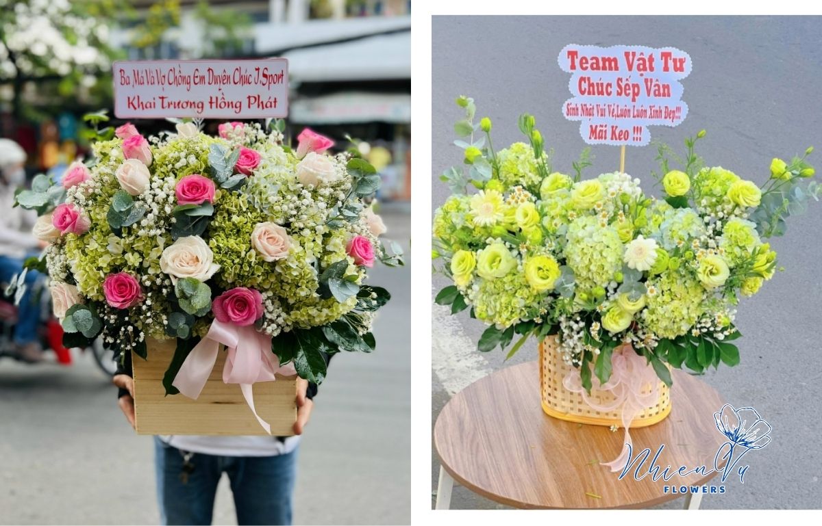 Giỏ hoa chúc mừng sinh nhật sếp