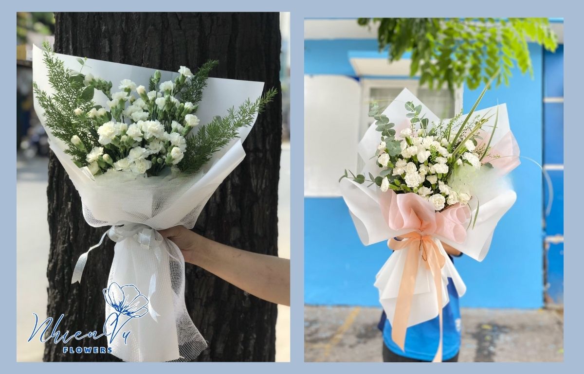 Bó hoa cẩm chướng sang trọng tặng trong lễ tốt nghiệp