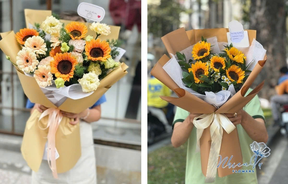 Bó hoa chúc mừng đơn giản, đẹp, được lựa chọn nhiều 