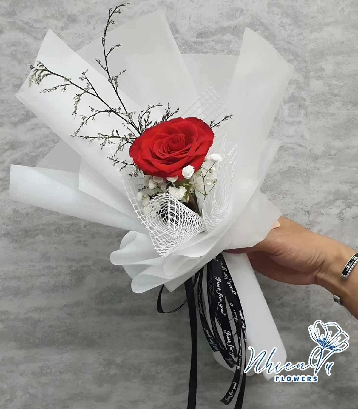 Bó hoa 1 bông tinh tế Bó hoa 1 bông đơn giản