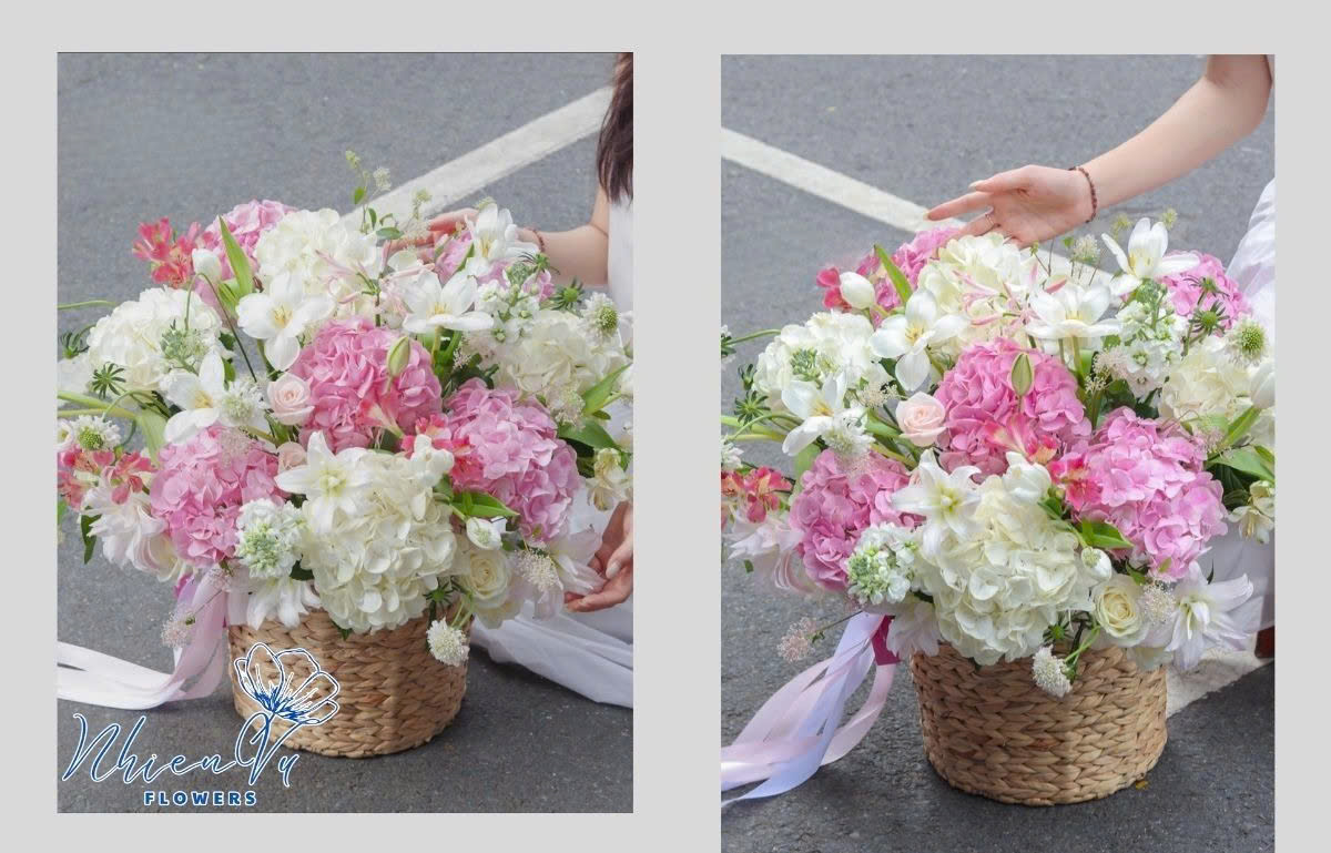 Giỏ hoa tươi cao cấp sang trọng tặng cho ca sĩ 