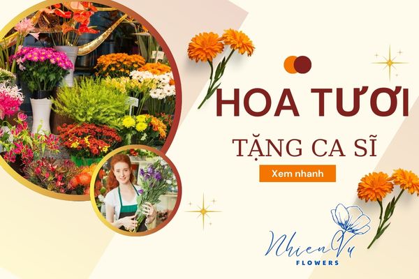 Lưu lại những mẫu hoa tươi tặng cho ca sĩ