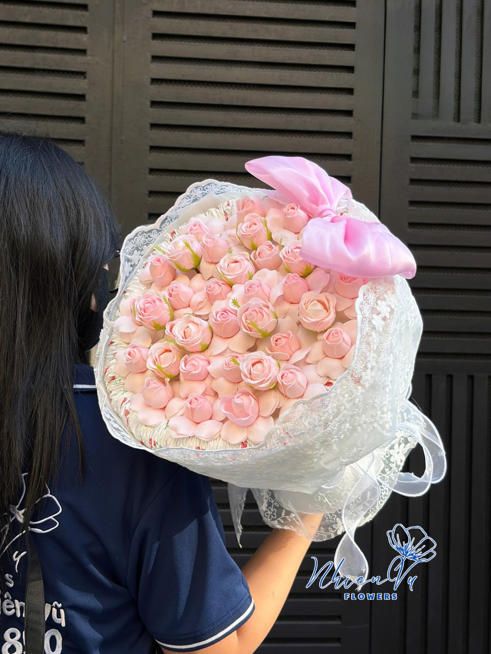 Bó hoa hồng sáp tỉ muội đẹp HS017