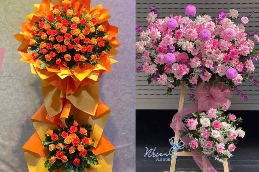 Đặt kệ hoa khai giảng Nhiên Vũ