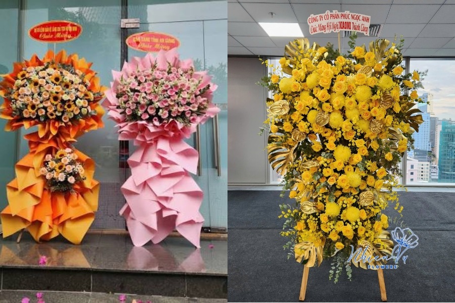 Hoa khai giảng tặng nhà trường