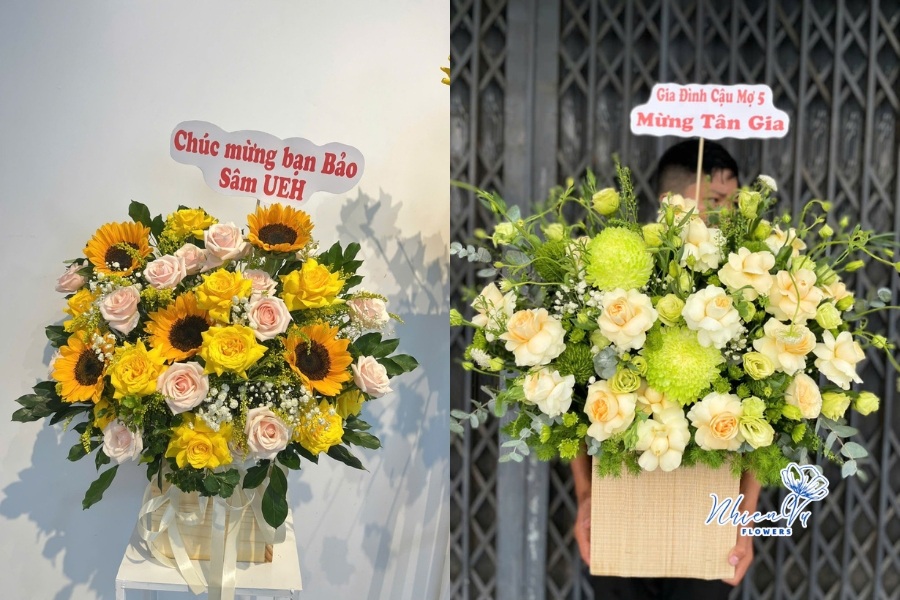 Lẵng hoa chúc mừng