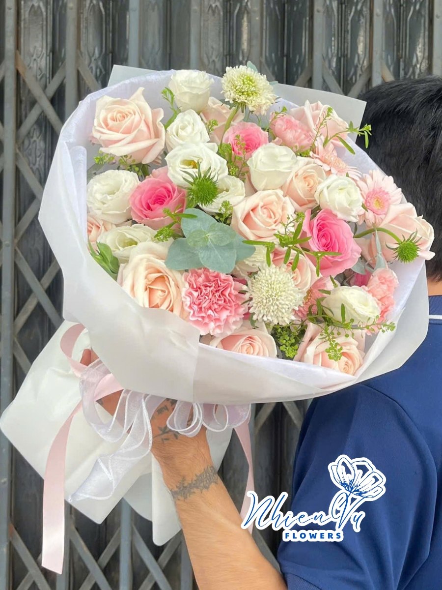 Bó hoa hồng đào tặng sinh nhật BHT136