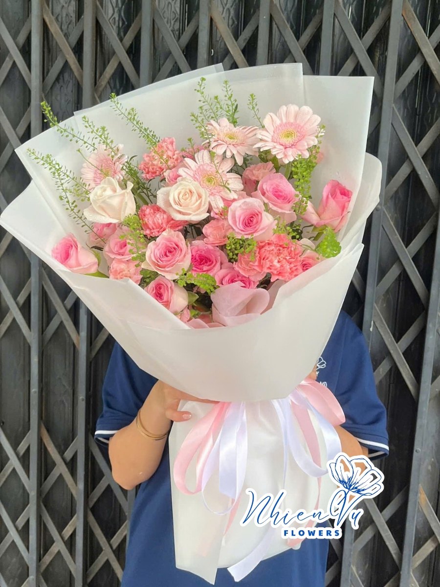 Bó hoa hồng phấn tặng người yêu BHT139